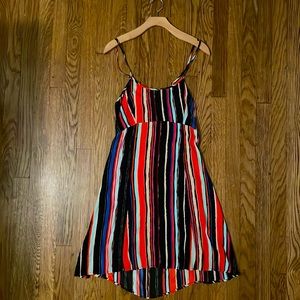 Knot Sisters stripe, open back tie dress. Size medium.